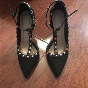 Black studded heels
